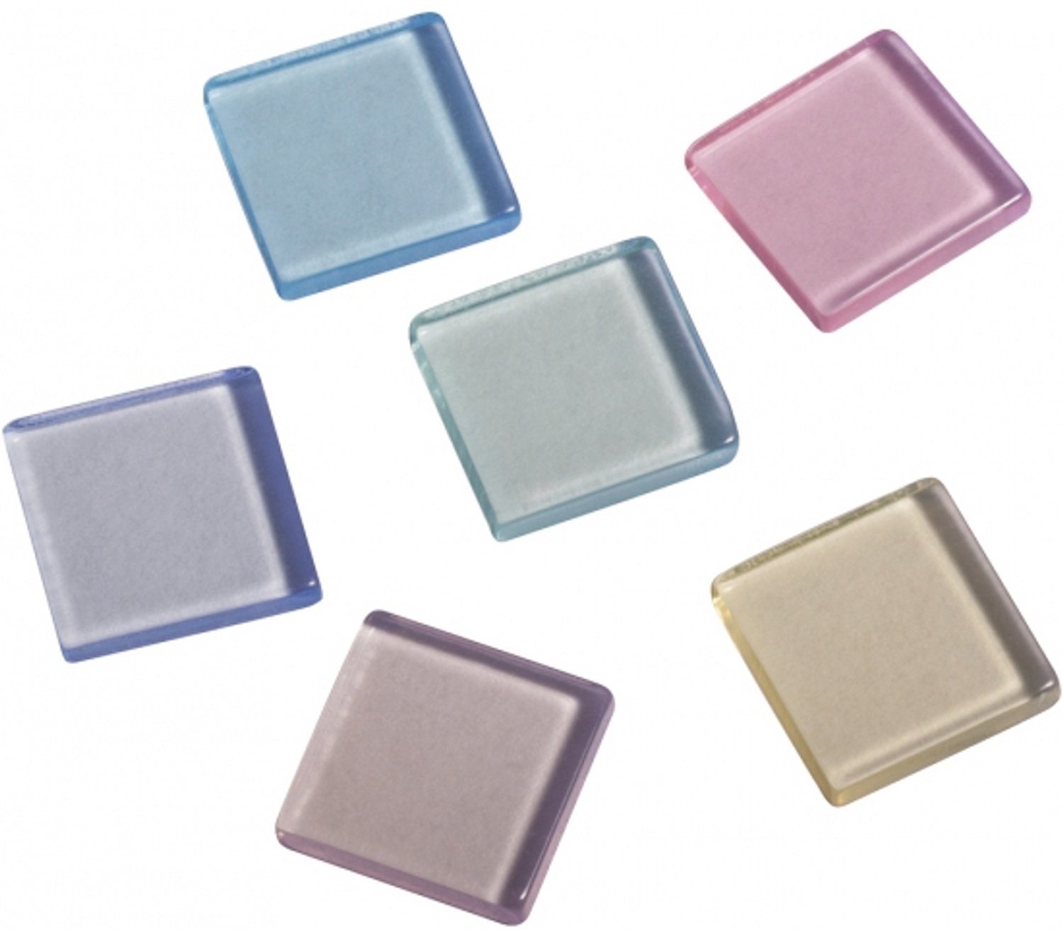 Rayher Mozaiek steentjes/tegeltjes - 2050x stuks - pastel mix - 1 x 1 cm - mozaieken maken - kunststof