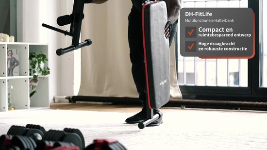 Fitnessbank Zipro Core trainingsbank halterbank met haltersteunen inklapbare Fitnessbank Zipro Core trainingsbank halterbank met haltersteunen inklapbare