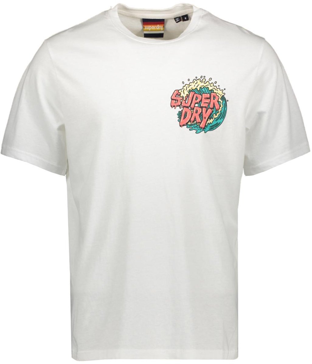 Superdry T-shirt Outdoor Narrative Loose Tee M1012107a Optic Mannen Wit