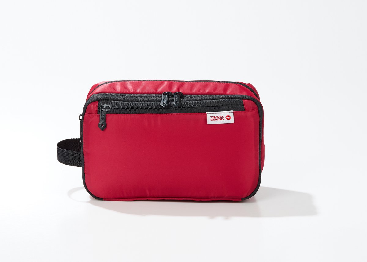 Travelsentry - Toilettas - Medium - Reizen - Accessoire - Rood - Rpet- 23 * 13,5 * 9 cm - Voorkomt Onnodig Plastic Gebruik - Weekendtrips