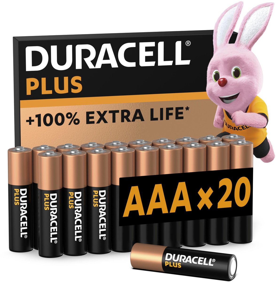Duracell Plus Alkaline AAA batterijen - 20 stuks