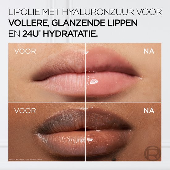L'Oréal Paris Plump Ambition 650 Nude Macaron Huile à Lèvres - Huile à lèvres avec acide hyaluronique - Pour des lèvres plus pulpeuses et douces - Rouge Chaud - 5,4 g