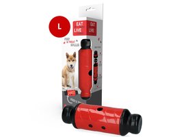 Eat Slow Live Longer Feed & Treat – Size L - Anti-schrok - Geluidloos – Slowfeeder – Beloningsspeeltje – Rood