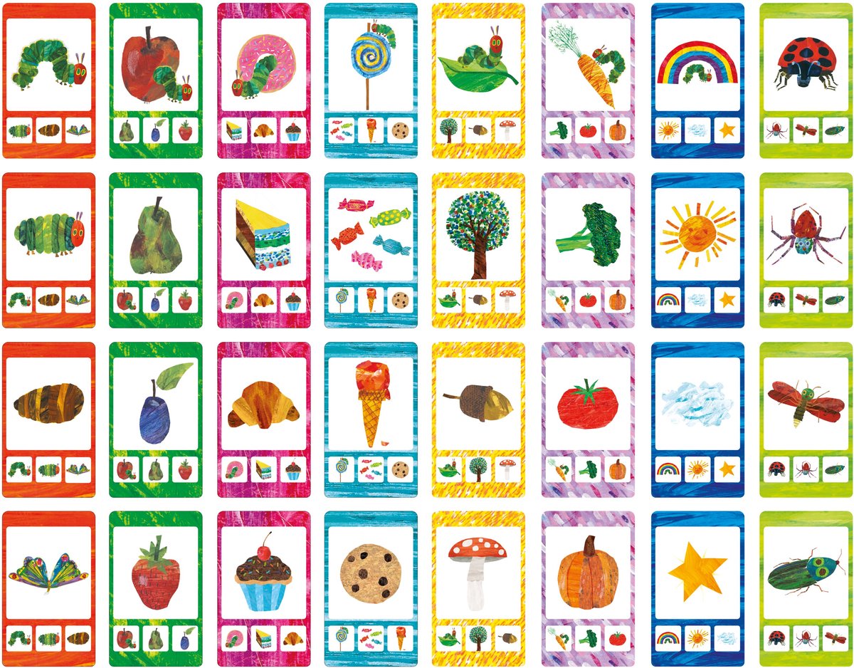 Rupsje Nooitgenoeg kwartet - educatief spel cadeautip vakantie - 32 kaarten, 8 kwartetten - vanaf 3 jaar - Bambolino Toys — afbeelding 2