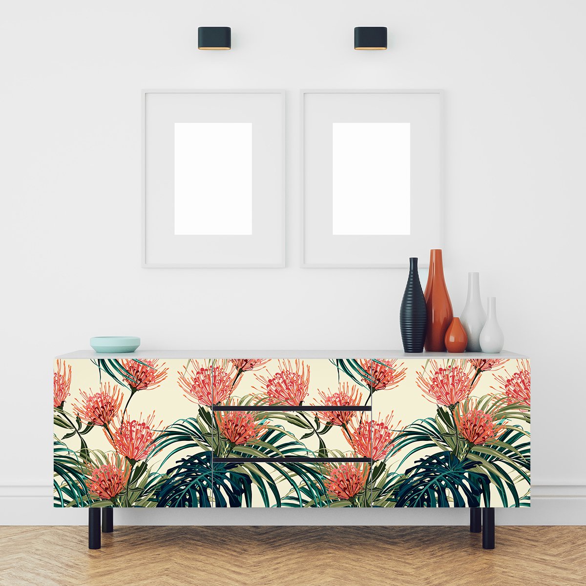 Ambiance Sticker Sticker met tropisch meubelmotief, Moeata, 40 x 60 cm Multi color