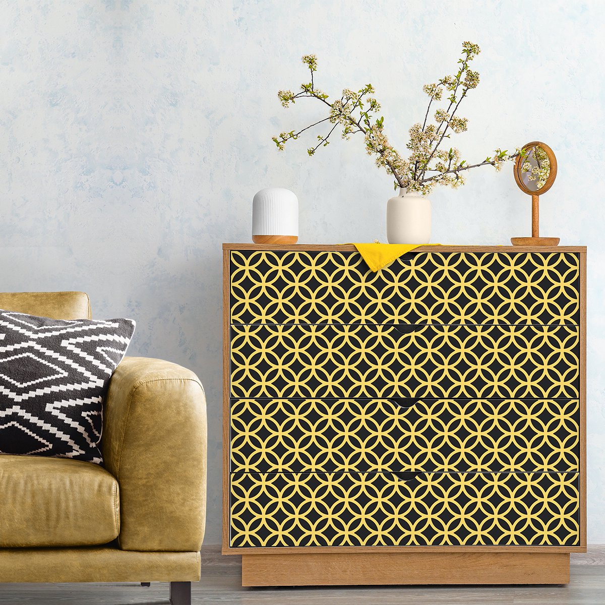 Ambiance Sticker Wyatt Scandinavische meubelsticker, 60 x 90 cm Multi color