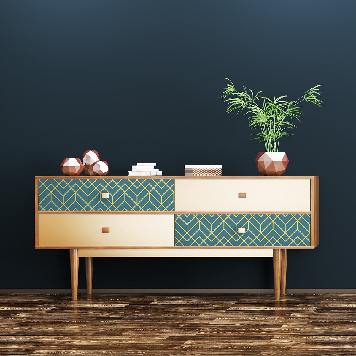 Ambiance Sticker Kristen Scandinavische meubelsticker, 60 x 90 cm Multi color