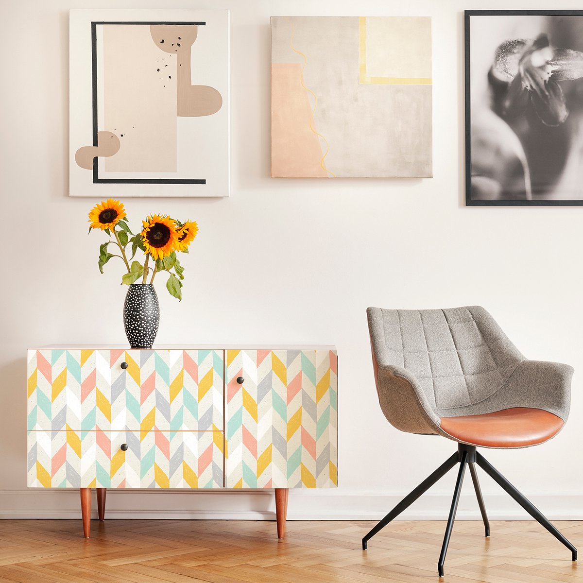 Ambiance Sticker Scandinavische meubelsticker Yvank 60 x 90 cm Multi color