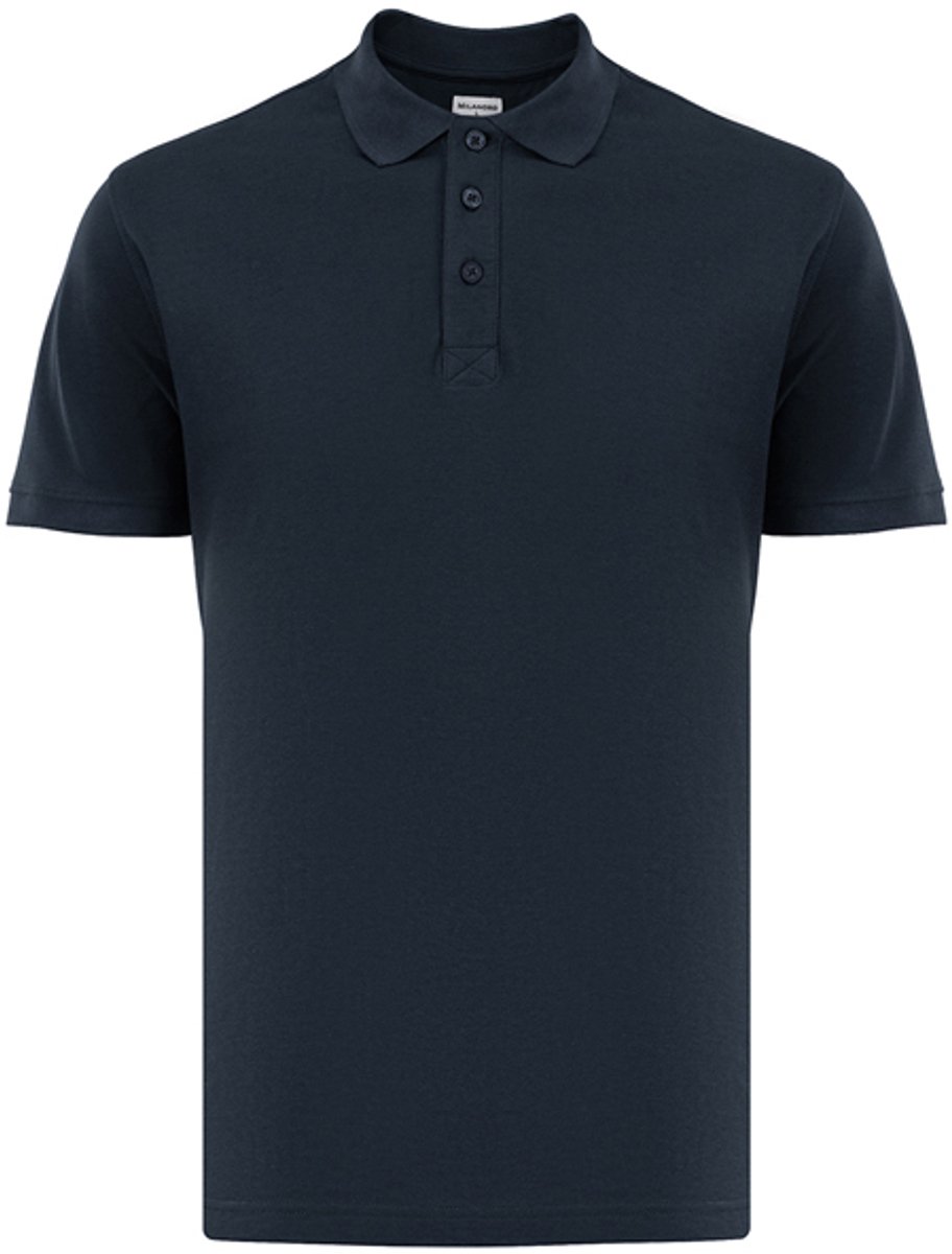 Milanoro - Elegante katoenen polo voor heren - Zwart - XXL