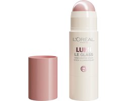 L’Oréal Paris Lumi Le Glass 620 Pink Ballet Highlighter Stick - Glasheldere finish - Compact formaat voor onderweg