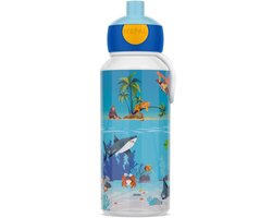 Mepal Pop-up drinkfles Campus - 400 ml - Sluit goed af - Drinkbeker voor kinderen - Tropical Ocean