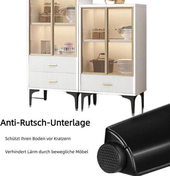 DBREAKS 4 Stuks Meubelpoten, 12-19 cm, Verstelbare Tafelpoten en Kastpoten in Zwart Metal, Met Schroeven, Voor Salontafels, Kasten, Bank, Nachtkastje en Tv-Kasten