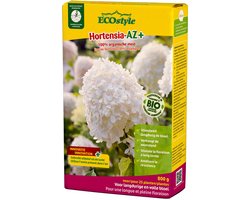 ECOstyle Hortensia-AZ Tuinmest - Organische Meststof - 120 Dagen Voeding - Volle Bloei - Versterkt Plant - Verrijkt bodem - Voor 25 Hortensia's - 800 GR