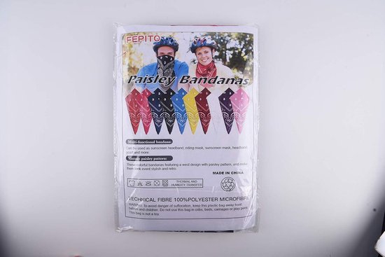 Boolavard 100% Katoen 1 Stuks, 6 Stuks of 12 Stuks Bandana's met Origineel Paisley Patroon Kleur Naar Keuze Hoofddeksels/Haar