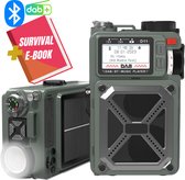 Bol.com Noodradio - Met Zonnepaneel en Handslinger - 4000 mAh Powerbank - Bluetooth 5.0 - Zaklamp - SOS Sirene | DAB+/FM | Water... aanbieding