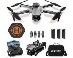 Logivision RG608 Drone - Drone met 4K Camera - Mini drone - Drones - Voor Kinderen/Volwassenen - Drone DJI - Tot 90 Minuten Vliegen - Inclusief Opbergtas, Landing pad, 3 Batterijen