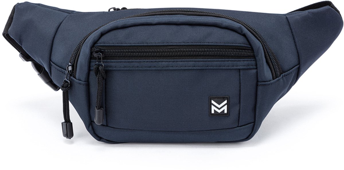 Milanoro - Compact en veilig heuptasje met meerdere ritsvakken - Navy