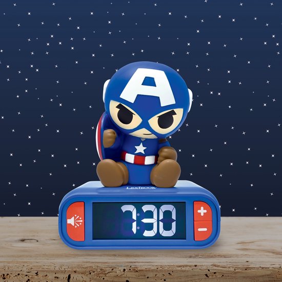 Captain America Nachtlampje Wekker met geluiden van Merkloos — afbeelding 2
