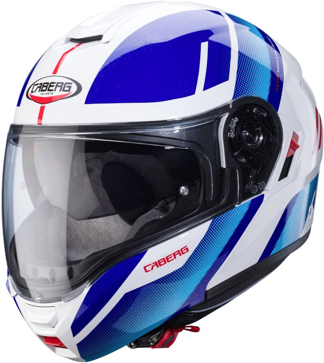 Caberg Motorrad Klapphelm Levo X Manta Weiß/Blau-Rot-M