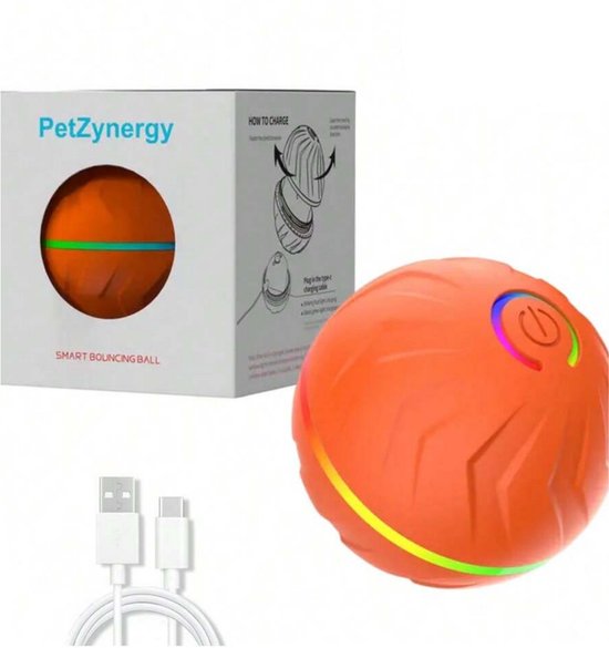 S&E Interactieve Slimme Stuiterbal voor Honden – 6,6 cm Pet Toy voor Actieve Oefening en Speeltijd - Oranje