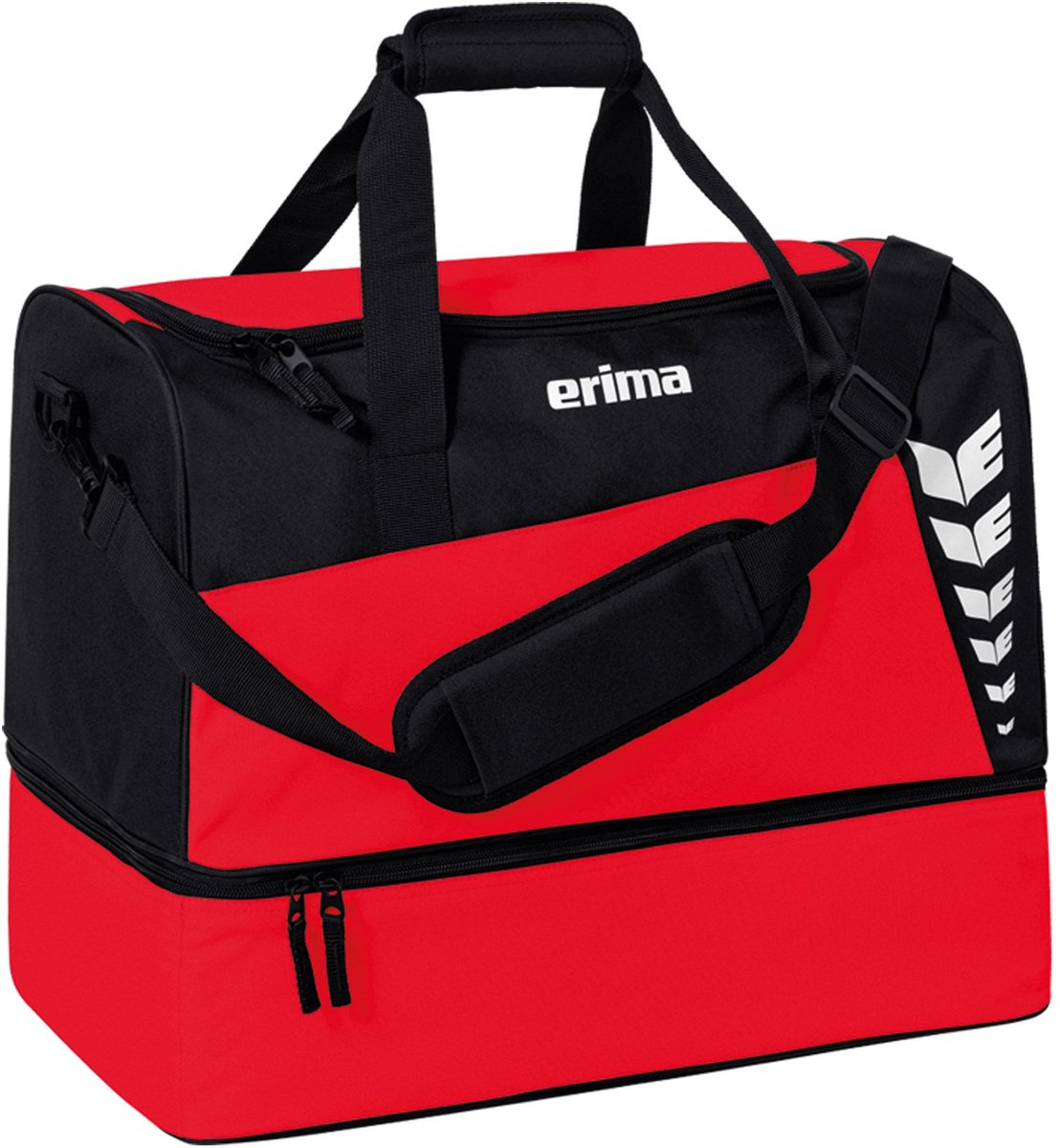 Erima Six Wings (Large) Sporttas Met Bodemvak - Rood / Zwart | Maat: L