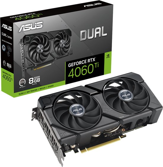 ASUS Dual NVIDIA GeForce RTX 4060 Ti EVO Edition - Carte graphique - 8 Go - GDDR6 - PCIe 4.0 - 1x HDMI 2.1a - 3x DisplayPort 1.4