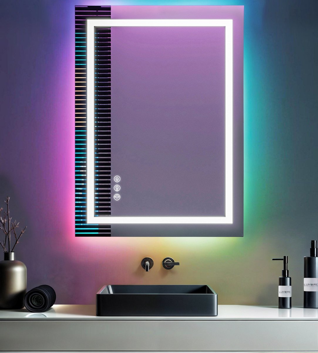Lumoire® Spiegel Met Verlichting - 60 x 80 CM - Badkamerspiegel - Badkamer Spiegel