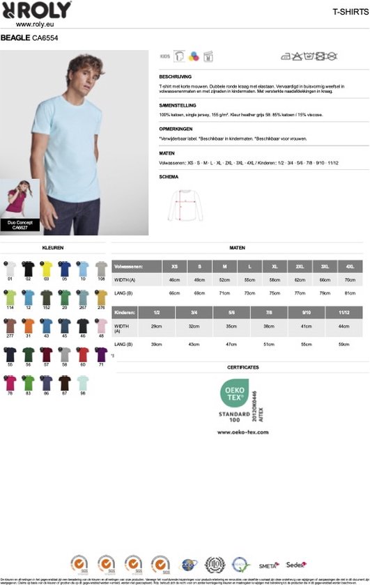 Mint Groen T-shirts Roly Beagle XXL