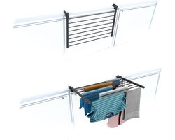 Foxydry Duo 82 cm balkon wasrek - antraciet - rechthoekige reling