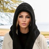 Luxe Dames Pluche Capuchon Sjaal – Superzacht, Warme en Stijlvolle Winteraccessoire | 220x10 cm | Winter Sjaal Dames, Pluche Sjaal, Capuchon Sjaal, Warme Sjaal, Winteraccessoires Dames