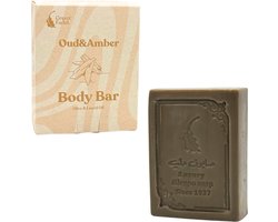 GREEN FADEL (Luxury) Aleppo Zeep Origineel met Oudh & Amber Aroma, 1 Stuk, Aleppo Zeep Olijfolie & Laurierolie, Olijfoliezeep, Natuurlijke Zeep, Luxury Aleppo Soap, voor Gezicht & Lichaam