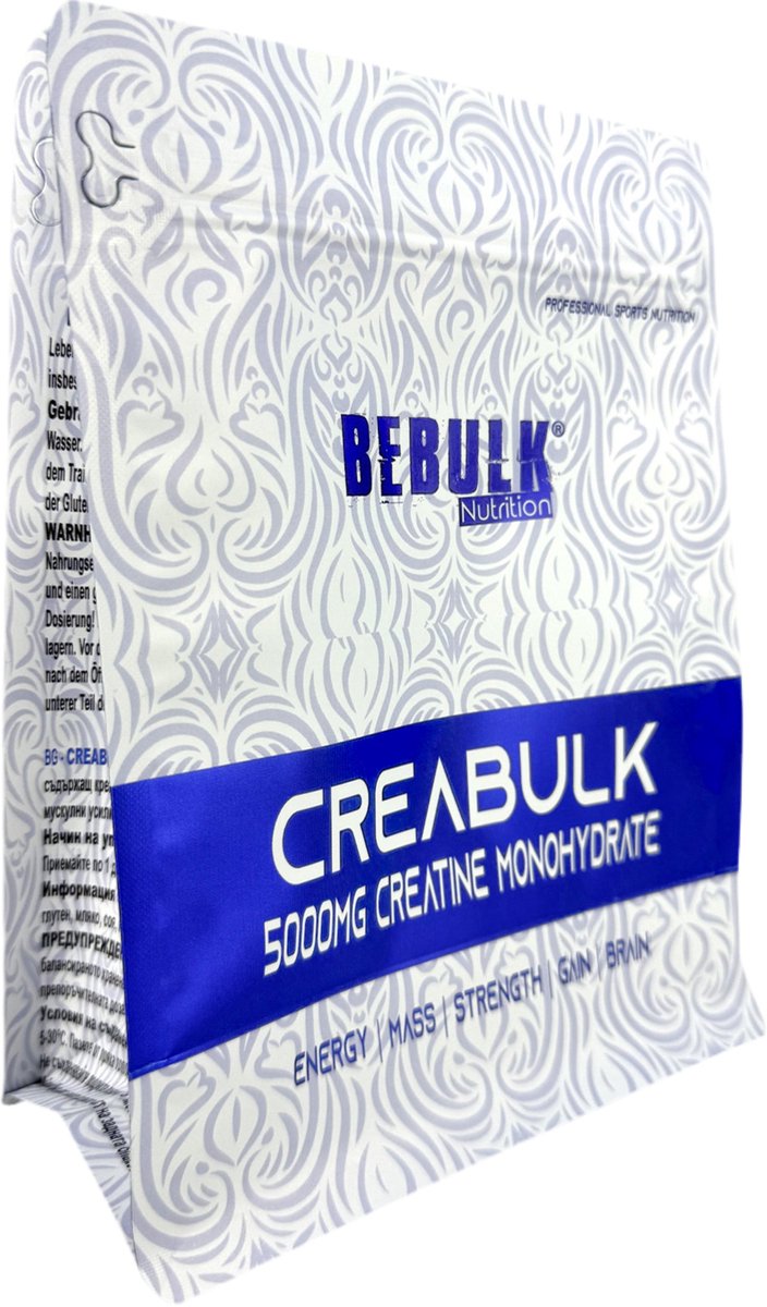 Goedkoopste Creatine - CreaBulk - 100 Creatine Monohydraat - BeBulk Nutrition - 500g Neutraal - Hoge kwaliteit - Gemaakt in Nederland