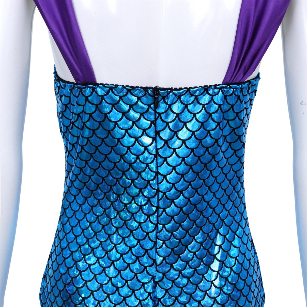 Joya Party® Mermaid Verkleed Jurk Volwassenen | Blauw en Paarse Glamour Jurk | Carnaval Verkleedjurk Dames | Prinsessenjurk Vrouwen | Zeemeermin Verkleed kleding | Carnavalskleding | — afbeelding 10