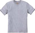 Een effen lichtgrijze Carhartt t-shirt met ronde hals en korte mouwen.