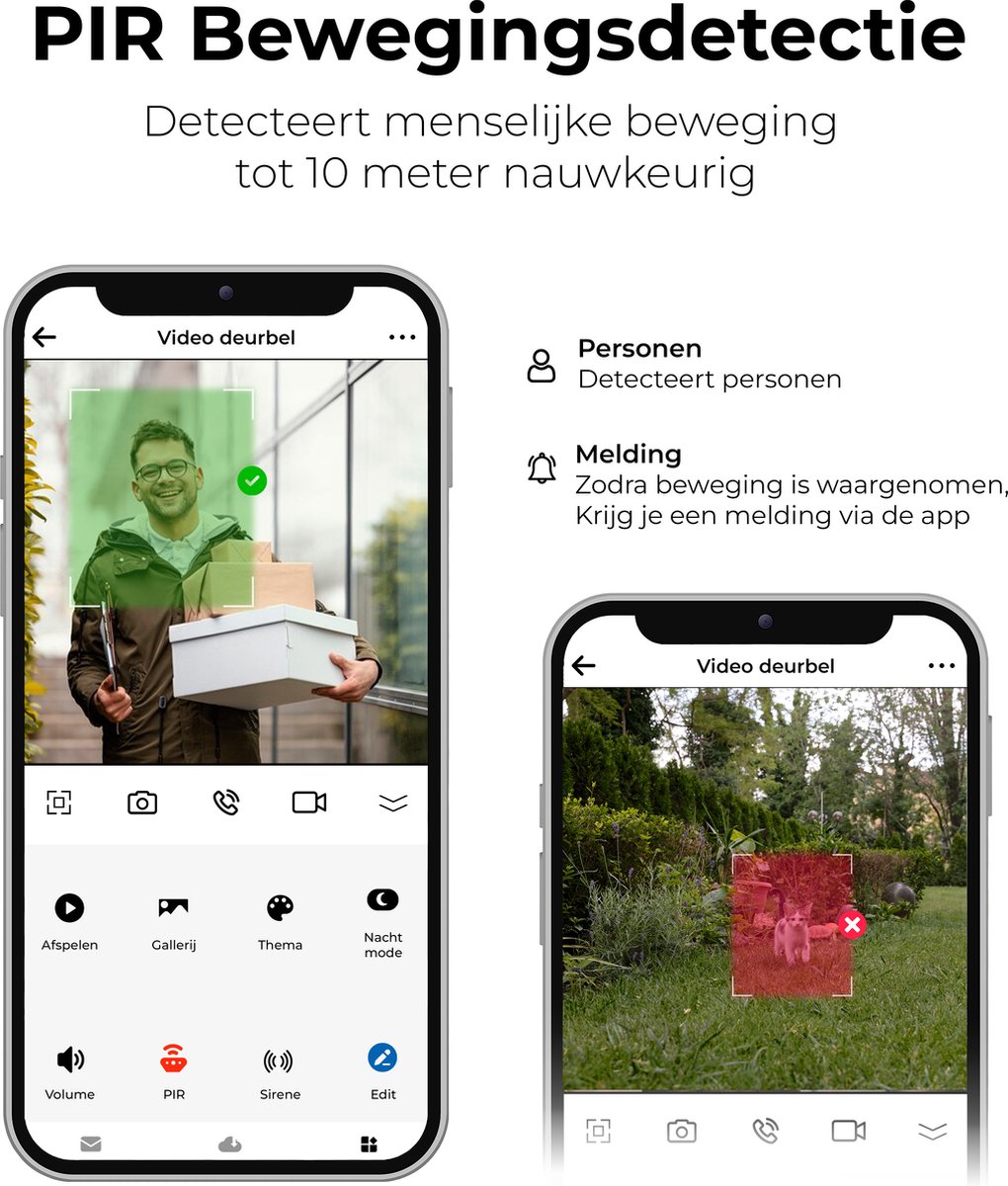 Afbeelding 2 van Video deurbel met camera en wifi - Draadloos op accu met 1080P Inclusief draadloze gong (t-ring geluid) en 32GB SD-kaart (slimme deurbel) - Zedar V600