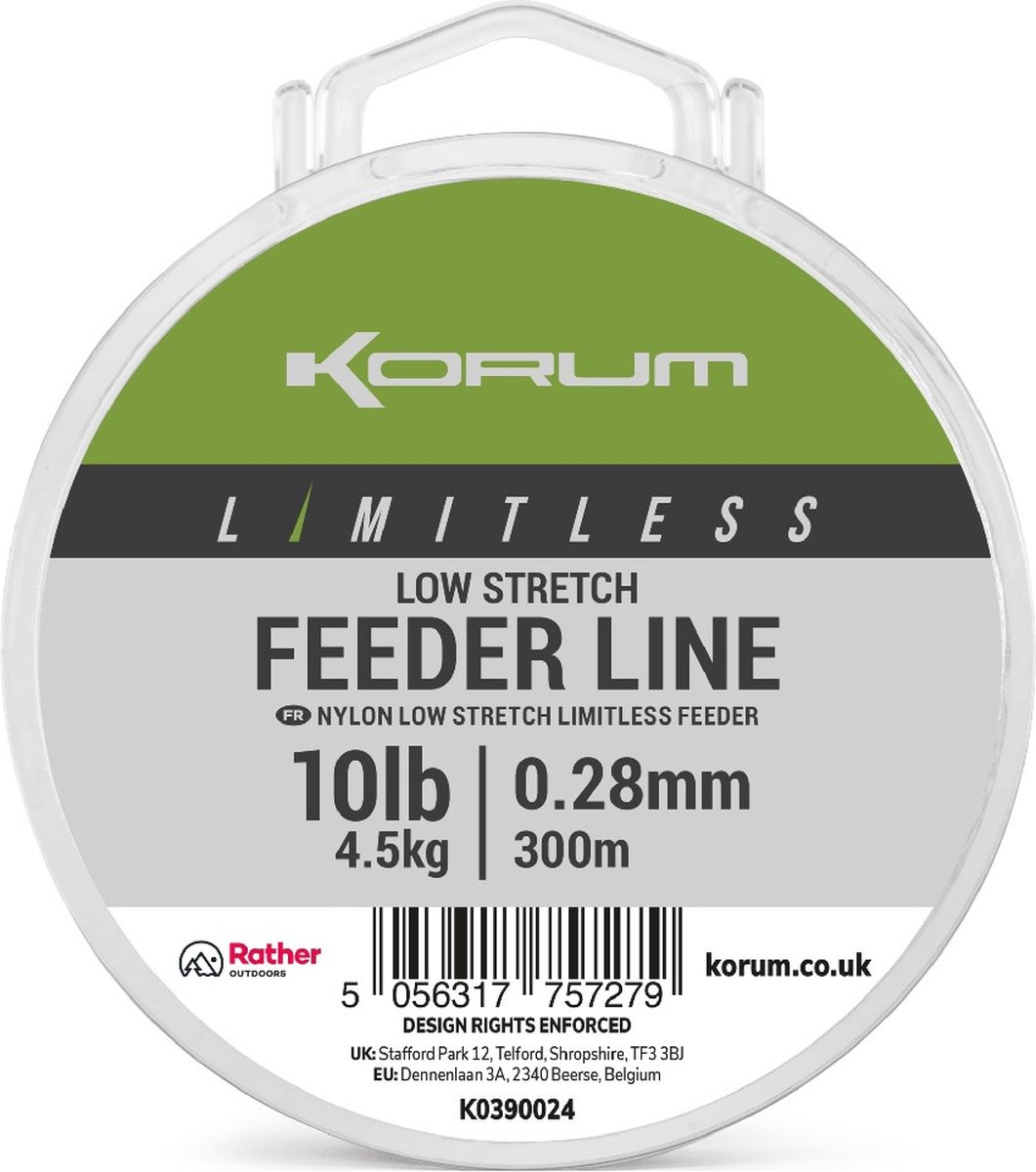 Korum Limitless Leeder Line 300m - Maat : 0.28mm - 10lb - 4.5kg