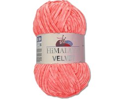 Himalaya Velvet Micro-polyester Breiwol, 5 x 100 gram, 600 meter -Fluweelzachte babywol, 500 gram wol (Zalm 90046)