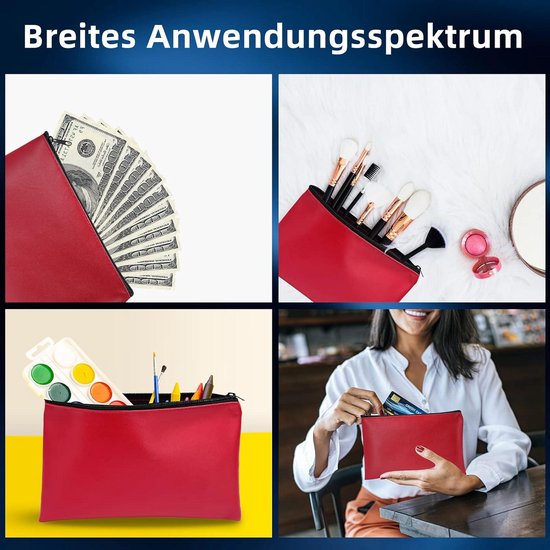 3 stuks banktassen van kunstleer, 27 x 15 cm, portemonnee voor A5-documenten, portemonnee voor zaken, huishouden, school, meerkleurig