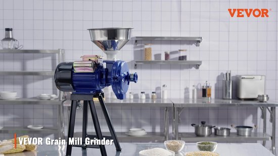 elektrische graanmolen, hogesnelheidskruidenmolen, 1500 W, 300 g, roestvrijstalen verpulveraar, voor droge granen, specerijen, muesli, koffie, maïs, peper, zilver, 180 x 160 x 355 mm | NL