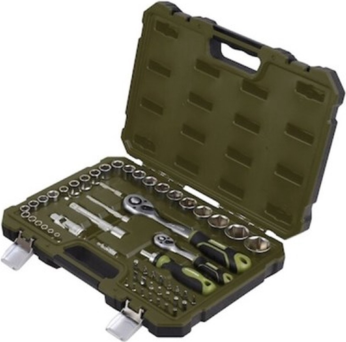 XHANDER 1/4" 1/2" dopsleutelset met ratel 55-delig