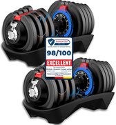Bol.com DH FitLife Verstelbare Dumbbells Set 18KG | 2 STUKS | 12-in-1 Variabele Gewichten | Adjustable Dumbells van 1.5 tot 18 k... aanbieding