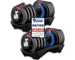 DH FitLife Verstelbare Dumbbells Set 18KG | 2 STUKS | 12-in-1 Variabele Gewichten | Adjustable Dumbells van 1.5 tot 18 kg | Krachttraining, Korte Halterset met Ruimtebesparende Halterschijven voor Thuistraining, Korte Halters Verstelbaar