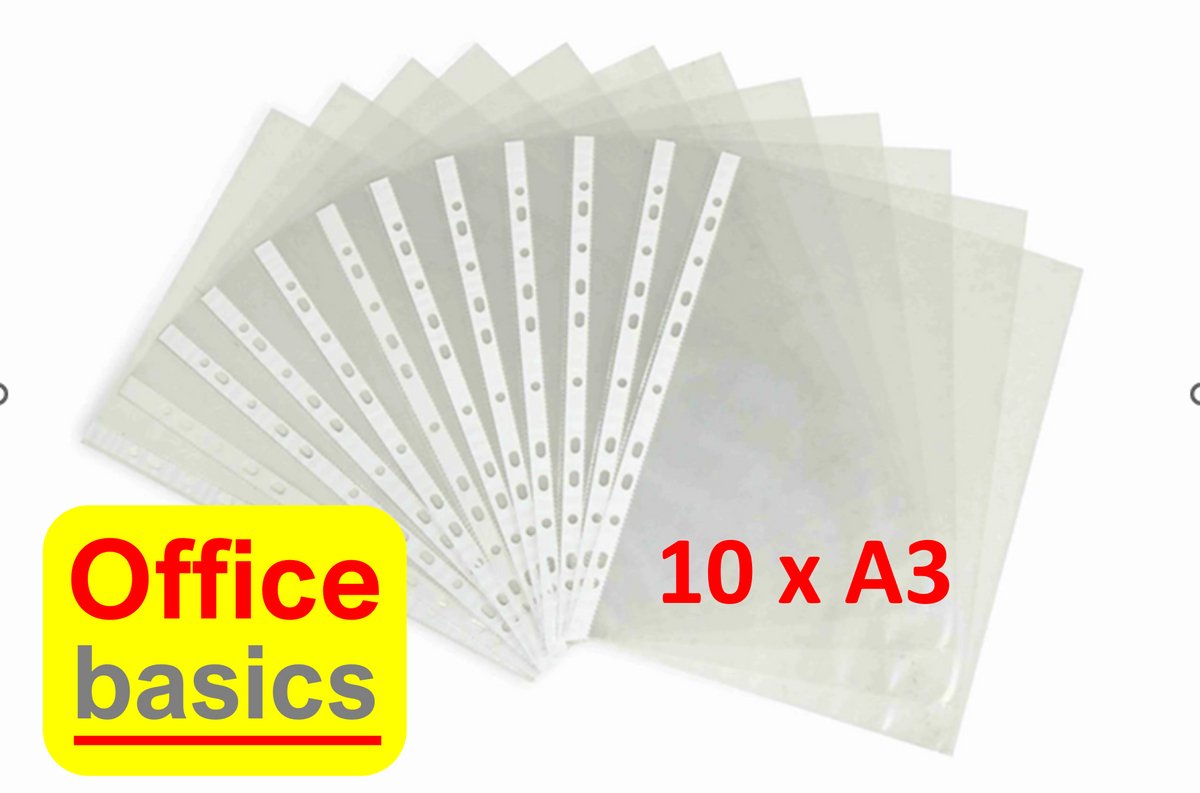 Showtas Insteekhoes Office Basic - A3 staand - 0,08mm - nerf - 10 stuks