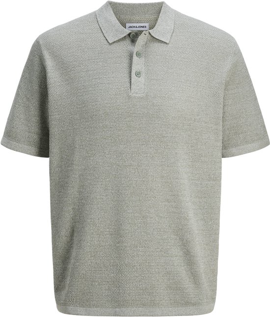 JACK&JONES JJEGEORGE KNIT POLO SS SN Heren Gebreide polo - Iceberg Green W. Cloud Dancer