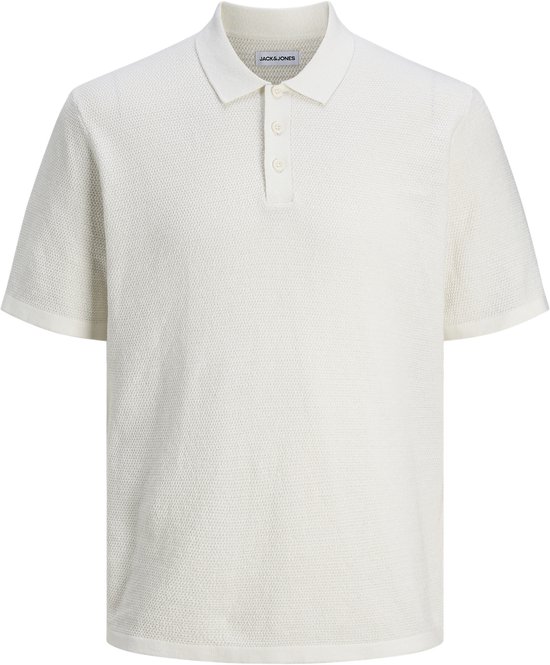 JACK&JONES JJEGEORGE KNIT POLO SS SN Heren Gebreide polo - Cloud Dancer