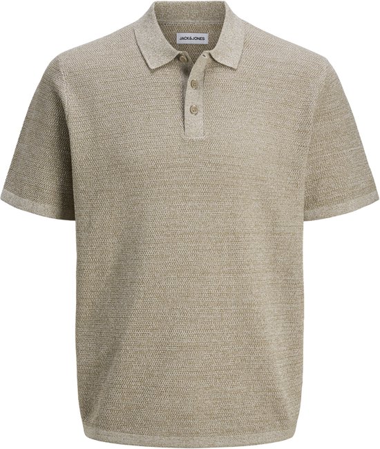 JACK&JONES JJEGEORGE KNIT POLO SS SN Heren Gebreide polo - Coriander W. Cloud Dancer