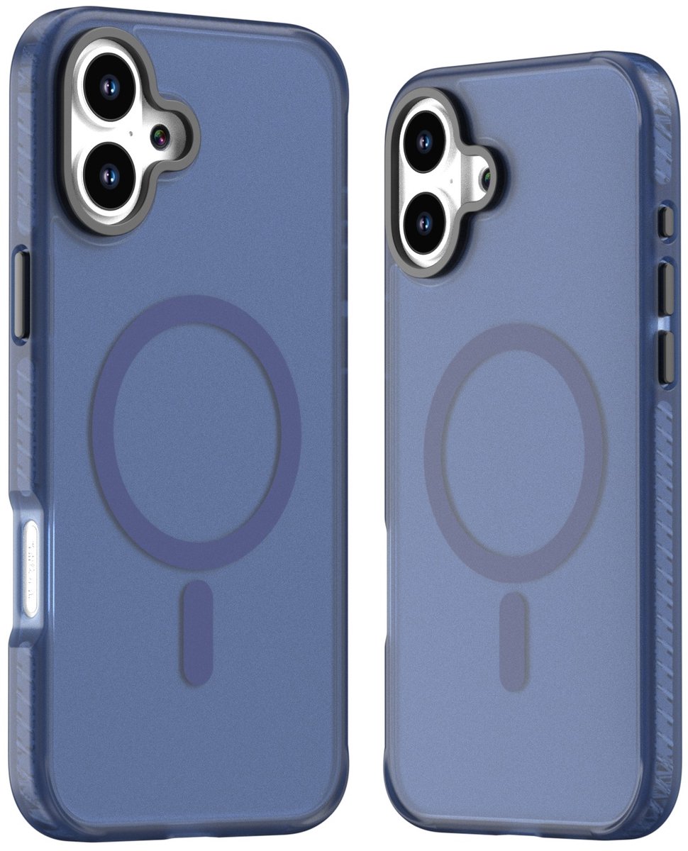 Mobile5 - iPhone 16 Plus Magsafe-Compatible Backcover - Blauw met Lens Design