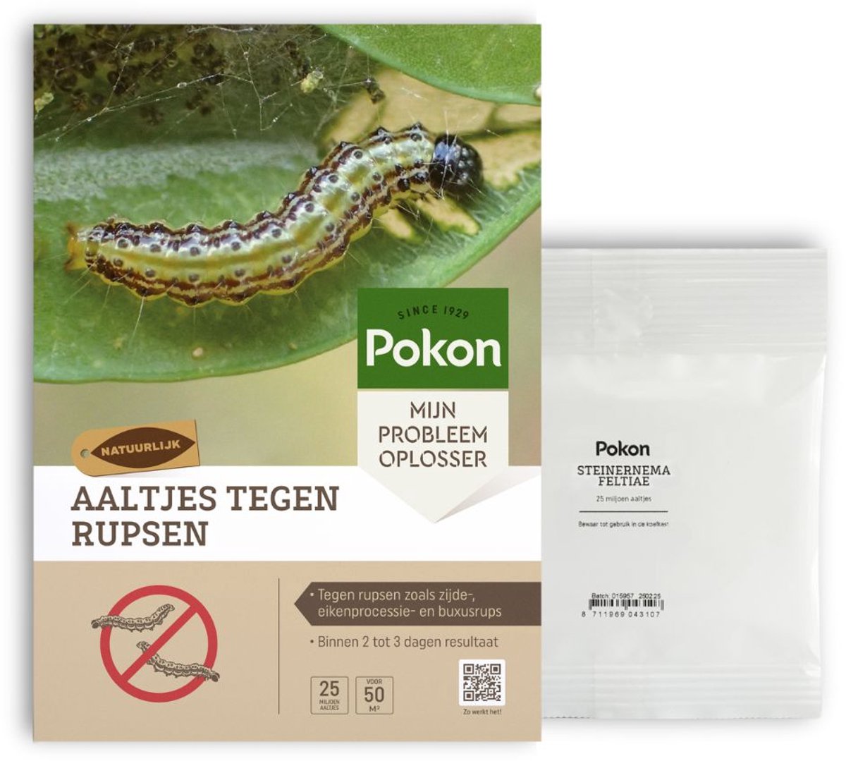 Pokon Aaltjes tegen Rupsen - 25 miljoen aaltjes voor 50m² - Natuurlijke rupsenbestrijding - Zijderups - Eikenprocessierups - Buxusrups - Resultaat binnen 2 tot 3 dagen