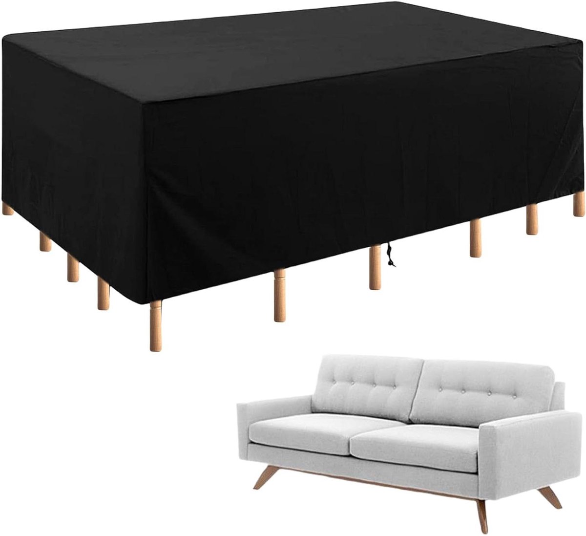 Waterdichte beschermhoes voor tuintafels, 200x165x80 cm, winterbestendig, 420D Oxford.