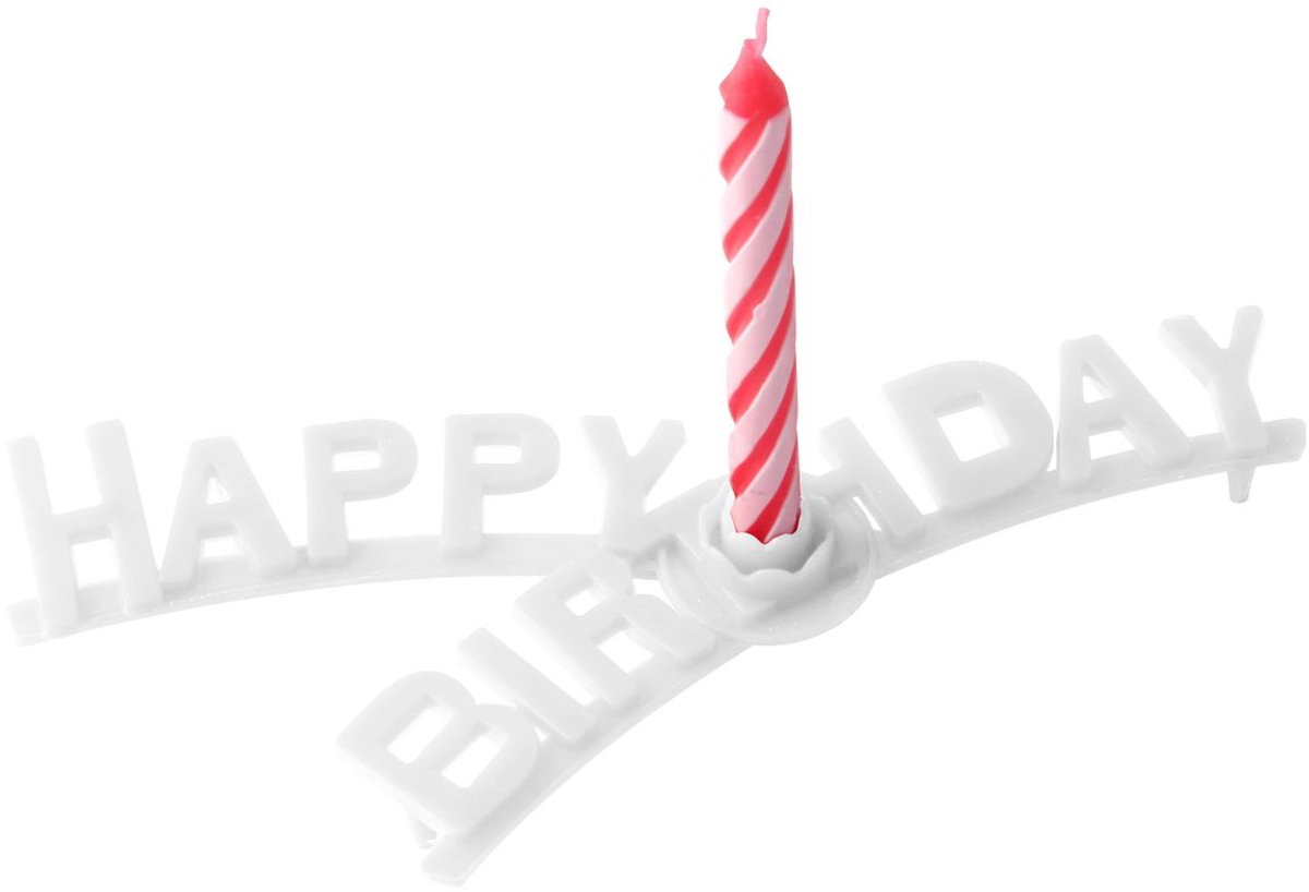 Set houder "happy birthday" en 8 verjaardagskaarsjes Fackelmann Rio Party